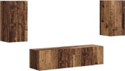 vidaXL Set comodă TV 4 pcs Lemn vechi Lemn compozit