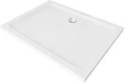 Mexen Flat recevor de duș dreptunghiular slim 120 x 100 cm, alb, sifon crom - 40101012