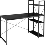 Birou cu raft LOFTY 120x60 cm, negru