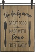 Decoratiune de perete, din lemn de pin, The Daily Menu