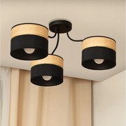 Plafonieră aplicată ALBA 3xE27/15W/230V Ø 66 cm negru/maro