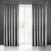 Draperie opacă de culoare gri, pe bandă încreţită 140 x 270 cm