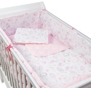 Set lenjerie matlasata 5 piese Kidizi Fairy Clouds, include perna, plapumioara, aparatoare si cearceaf