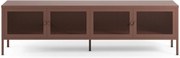 Comodă TV burgundy din metal 160x50x35 cm Fayna – Marckeric