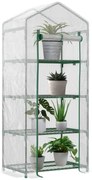 Outsunny Seră Verticală pentru Balcon și Terasă cu 4 Rafturi, Structură din Oțel și PE, 70x50x160 cm, Alb | Aosom Romania