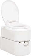 vidaXL Toaletă de camping integrată, alb, 24+17 L HDPE și PP