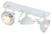 Plafoniera industrială albă cu argintiu cu 3 lumini reglabile - Magnax
