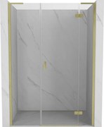 Mexen Mist-H L uși de duș batante dreapta 145 cm, transparent, auriu periat - 8A5L-145-001-55-00-P