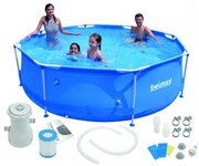Set piscină cu cadru metalic 450 X 90 cm