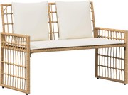 vidaXL Bancă de exterior Simplu Natural și Crem 116 x 55 x 82 cm