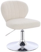 HR193N Scaun Crem Boucle cu Bază Cromata