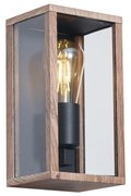 Lampă de perete industrială cu imprimeu de lemn 26 cm IP44 - Charlois