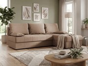 Coltar extensibil de colt VENORIA SLIM, bej, reversibil, 200x143 cm + 2 perne GRATUIT