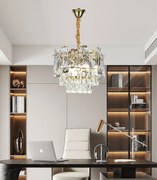 Candelabru Model 5861-300 – Cristale strălucitoare și finisaj auriu, 4 socluri E14 💫