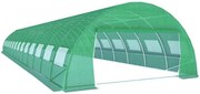 Solar de grădină, 5x14 m, 70 m², cadru din oțel, țeavă galvanizată, folie PE armată, 24 ferestre rulante, rezistent la UV, impermeabil, Verde, GH514,
