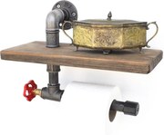 Suport hartie igienica BORURAF 175, stejar inchis/gri inchis, metal/le