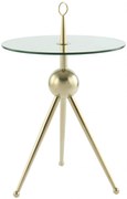 Măsuță de cafea rotunda din sticla 70 cm auriu