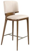 Scaun de bar din lemn si piele sintetica Cream