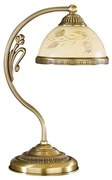 Veioza / Lampa de masa din alama cu sticla decorata design italian 6208