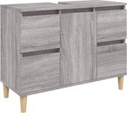 vidaXL Dulap de chiuvetă, gri sonoma, 80x33x60 cm, lemn prelucrat
