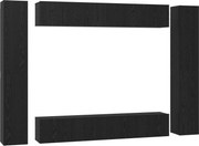 vidaXL Set comodă TV Pe perete 10 pcs Stejar Negru Lemn compozit