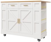 Insulă de bucătărie modernă cu blat reglabil,Alb | Aosom Romania