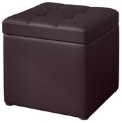 Taburet cu spațiu de depozitare, 30x30x35cm, Maro &ndash; Design modern din MDF, PU și burete