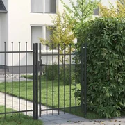 vidaXL Poartă de gard Gri 100 x 120 cm Oțel acoperit cu pulbere