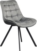 Scaun de sufragerie, ţesătură Velvet gri închis/negru, SAMIRA