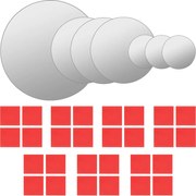 vidaXL Set oglindă de perete, 7 piese, sticlă, rotundă