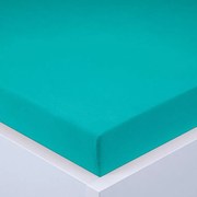 decoDoma Cearşaf cu elastic jersey EXCLUSIVE verde turcoaz 90 x 200 cm