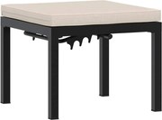 vidaXL Scaun de grădină cu pernă, negru, oțel vopsit electrostatic