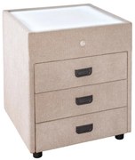 Noptiera cu iluminat LED TOULOUSE 55cm catifea bej