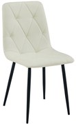 Scaun dining LIBRA crem cu picioare negre
