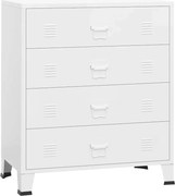 vidaXL Dulap cu sertare industrial, alb, 78x40x93 cm, metal