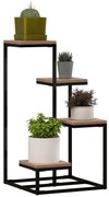 Outsunny Stand de Flori pe 4 Niveluri, Raft de Colt pentru Plante, Suport de Expunere pentru Ghivece, pentru Camera de Zi, Terasa, Balcon, Maro