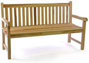 Bancă de grădină din lemn masiv DIVERO 3 locuri 150 cm