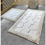 SET 2x covoraș pentru baie STONE 60/100 cm alb