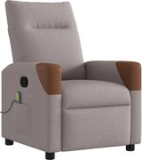 vidaXL Fotoliu de masaj rabatabil, gri taupe, material textil
