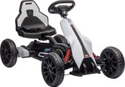 HOMCOM Go-Kart Electric Pentru Copii 3-8 Ani, 3-5 Km/h, Alb | Aosom Romania