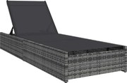 vidaXL Șezlong Gri 200.5 x 70 x 75 cm poliratan