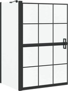 vidaXL Ecran de baie pentru duș Negru și transparent 116 x 68 x 128 cm