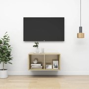vidaXL Dulap TV montat pe perete, stejar Sonoma, 37x37x72 cm, PAL
