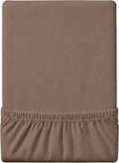 Cearsaf Jersey EXCLUSIVE cu elastic maro inchis 200 x 220 cm