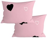 Set 2 bucati huse decorative pentru perna CORAZON BLEND 50x70 cm, roz