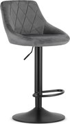 OFERTA Scaun de bar gri VELVET KAST cu picior negru II calitate