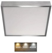 Plafonieră LED/28,5W/230V 3000/3500/4000K 30x30 cm crom