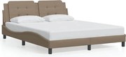 vidaXL Cadru de pat fără saltea, Zadar, cappuccino, 160x200 cm, piele ecologică
