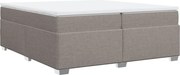 vidaXL Pat box spring cu saltea, gri taupe, 200x200 cm, textil