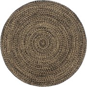 vidaXL Covor lucrat manual, negru și maro, 180 cm, iută